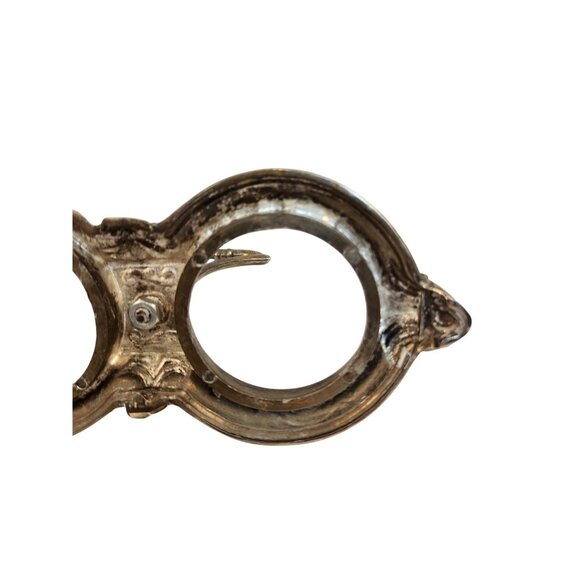 Victorian Style Silverplate Condiment Stand Dual Holder, Ornate Shell Scroll Bar - Picture 8 of 14